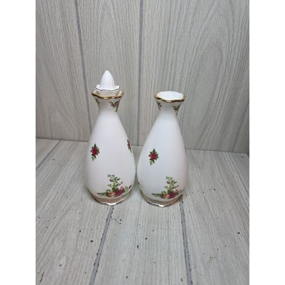 Vtg 1962 Royal Albert Old Country Roses Oil & Vinegar Set Victorian Boho Cottage - Picture 2 of 5